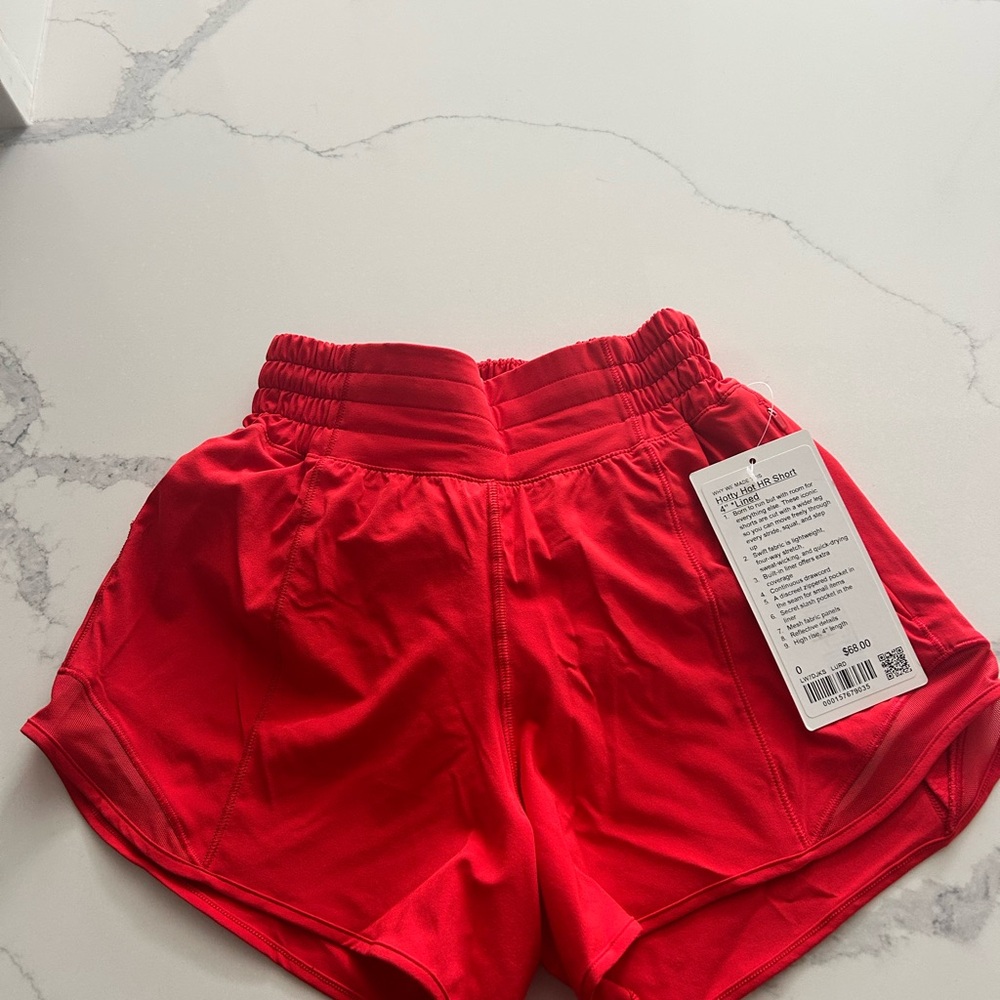 Lululemon Athletica Vibrant Red Athletic Shorts